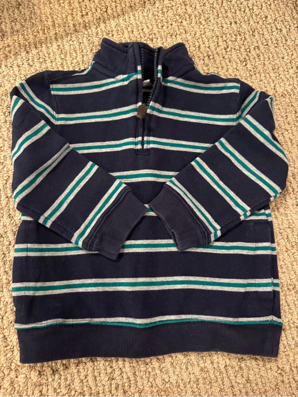 Janie and Jack 3 green grey blue striped sweatshirt